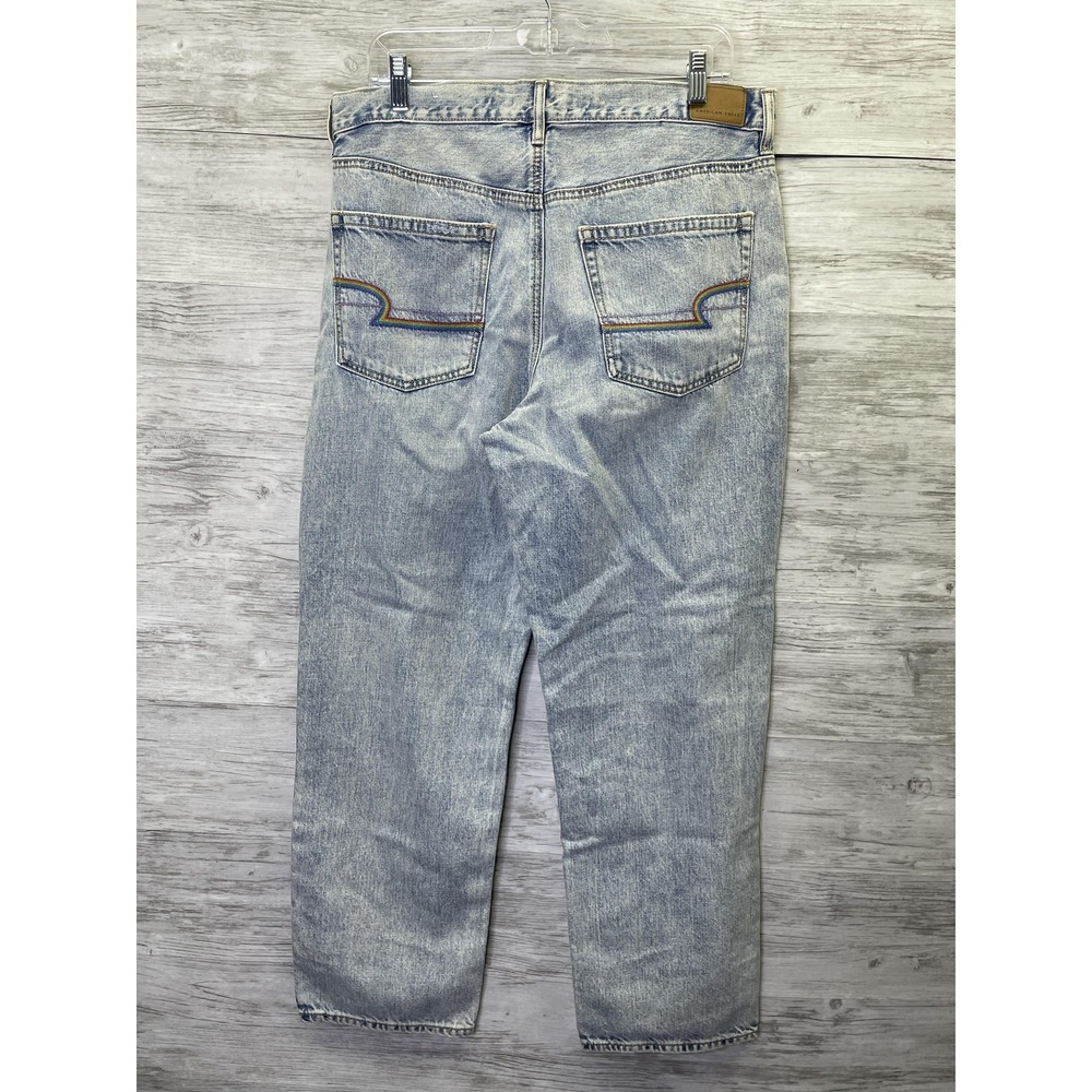 American Eagle Outfitters Jeans Womens 10 Blue Boyfriend Acid Wash Rainbow - Picture 7 of 13